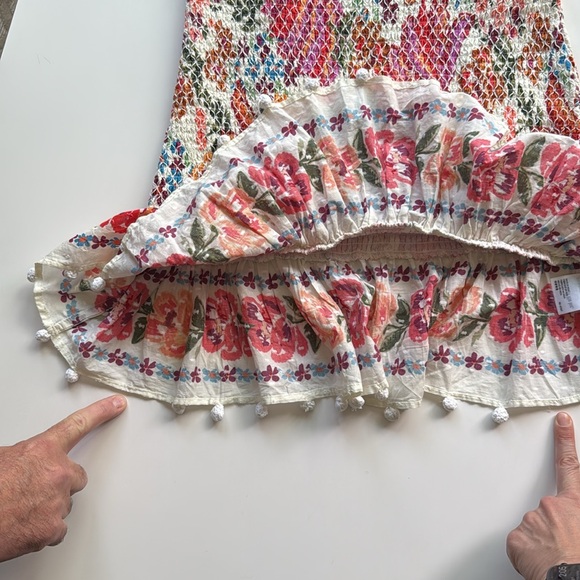 Farm Rio spring bananas Pom Pom Mini Skirt medium - Picture 14 of 14